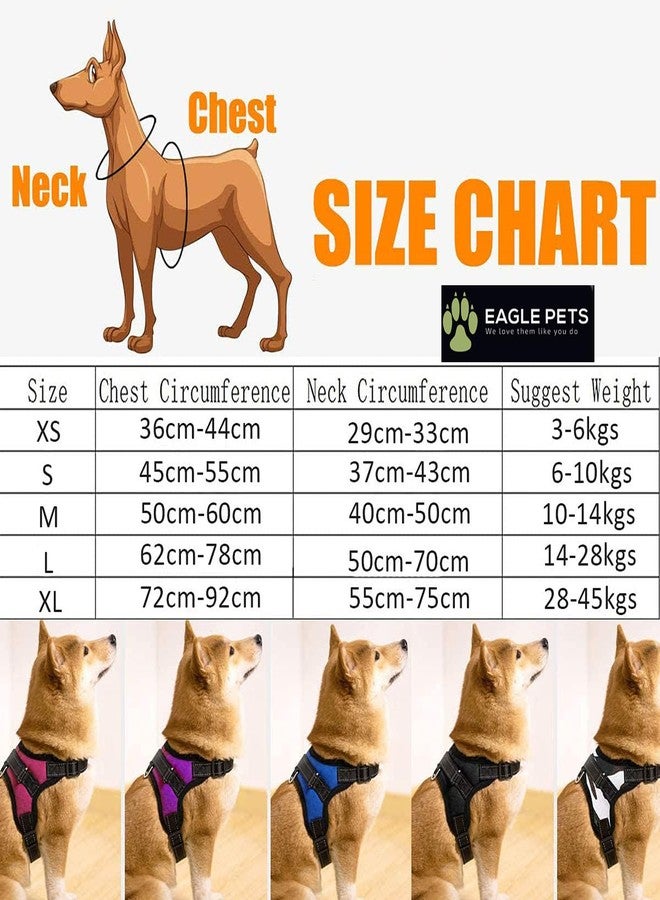 Eagle Pets No- Pull Dog Harness, Adjustable Reflective Harness for Dogs,Easy Control Handle, No Choke. Best for 14-28kg Dogs. (Black, Large) - Image 2